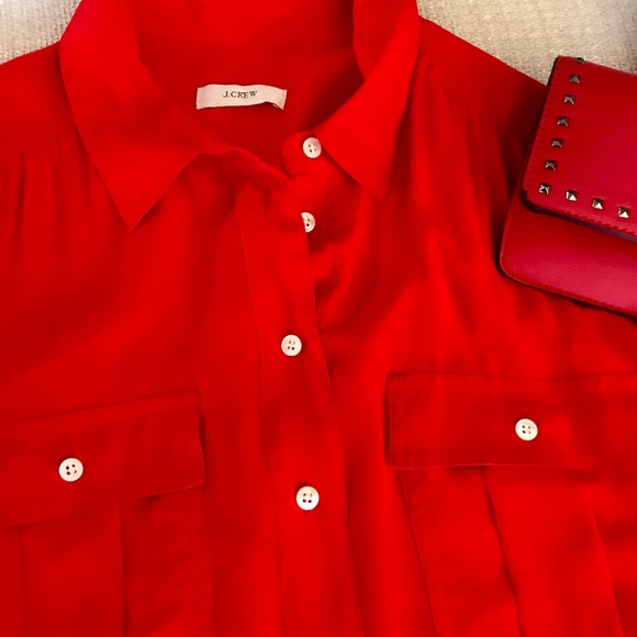J Crew Gorgeous Red Button Down - Picture 4 of 6